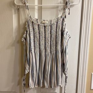 Aeropostale cold shoulder stripped shirt